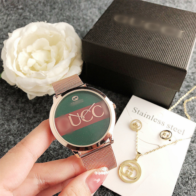 Chinese watch wholesale market casual simple mesh strap large plate women's watch men's MK metal watch