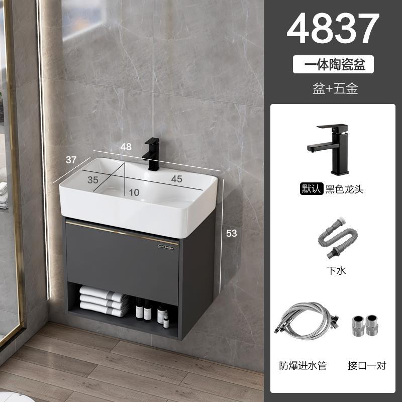 Pequeño apartamento cajón de madera maciza gabinete de baño Baño lavabo combinación integrada mesa de lavado lavabo piscina