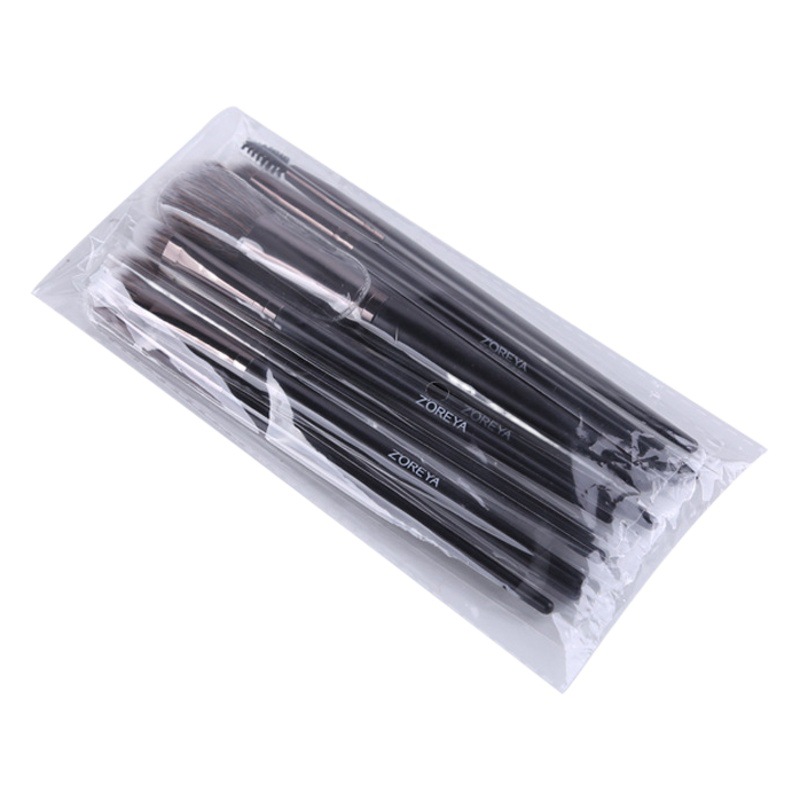 Zhuoerya cepillo de maquillaje herramientas de belleza bolsa de almacenamiento rizador de pestañas sombra de ojos cepillo en polvo 12 pinceles de maquillaje traje al por mayor