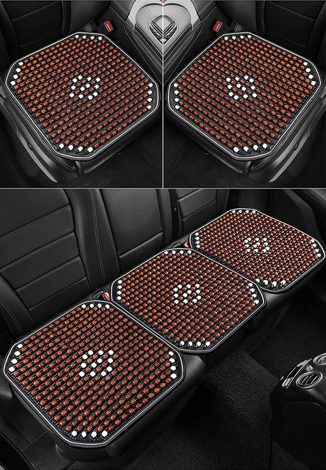 New Car Seat Cushion, Summer Cooling Pad, Single Piece Breathable and Ventilated Car Seat Mat, Wooden Bead Ice Silk Heat Insulation Seat Cushion for Car Use