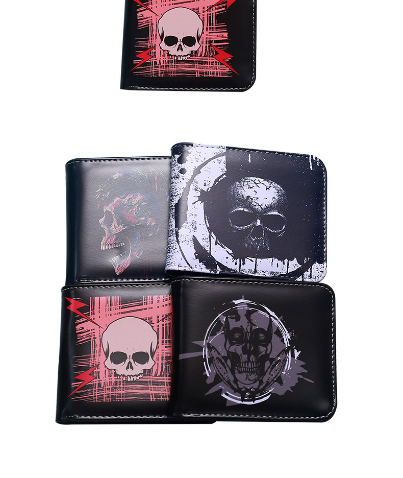 Men's Skull PVC Open Small Wallets display picture 19