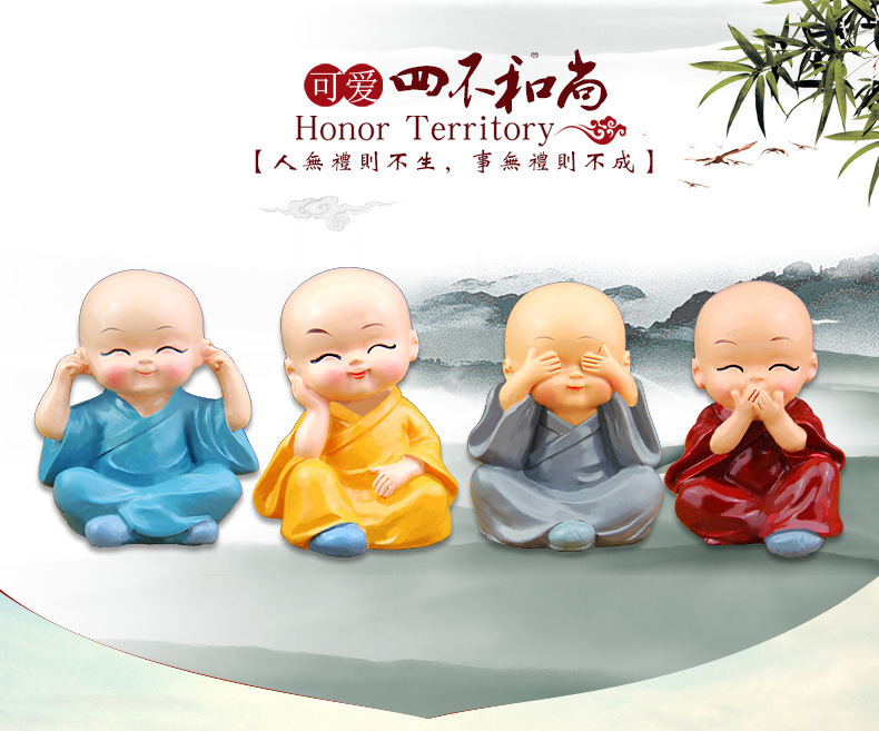 Car decoration car supplies home accessories four little monk desk doll car decoration car accessories