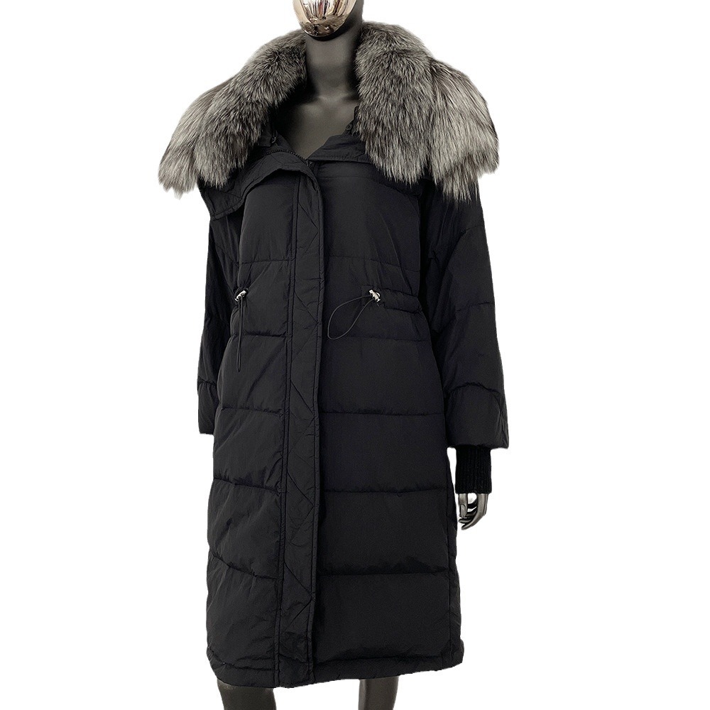 Women's Clothing New Silver Fox Large Fur Collar High end Down Jacket_voghion.com