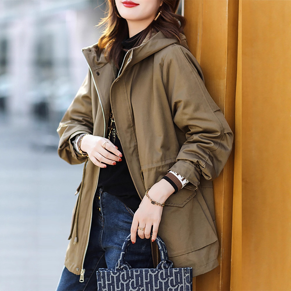 This Year's Popular Trench Coat for Women, Mid-Length for Autumn and Winter, 2026 New Style, Casual Versatile Workwear Parka Jacket Coat