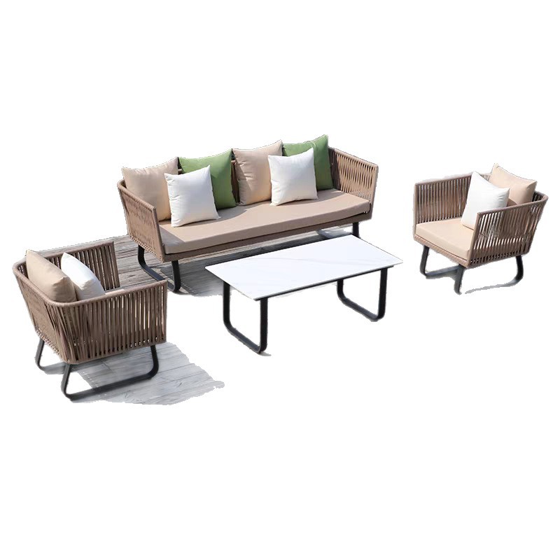 Sofá al aire libre patio terraza balcón combinación interior y exterior impermeable protección solar jardín de ocio al aire libre hotel silla villa