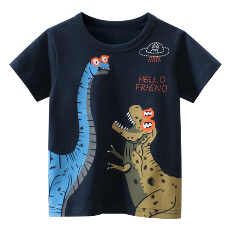 Ropa infantil de marca al por mayor, ropa de verano para niños, camisetas de manga corta para hombres, ropa de bebé Douyin, suministro en vivo, 2025