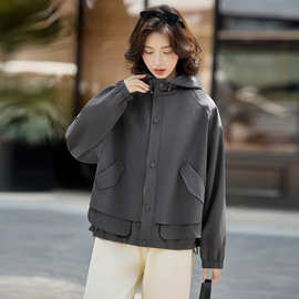 连帽休闲外套大码胖mm女装秋季2025新款时尚洋气中年妈妈百搭上衣