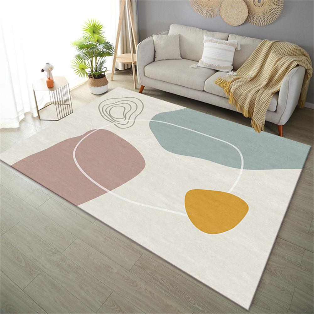 Transfronterizo de estilo europeo color sólido alfombra sala de estar mesa de café dormitorio felpa noche arte japonés ins estilo piso mat