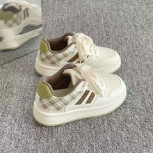 韩系浅口板鞋女2025新款春秋厚底小白鞋ins潮百搭学生百搭面包鞋