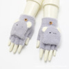 Children's winter gloves, keep warm fleece cute flower boy costume for elementary school students, fingerless