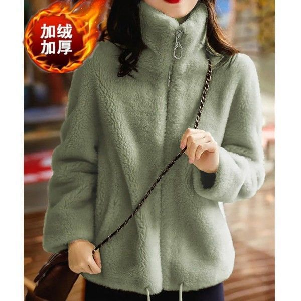 秋冬保暖卫衣开衫摇粒绒外套女ins港风加绒加厚双面绒大码抓绒衣