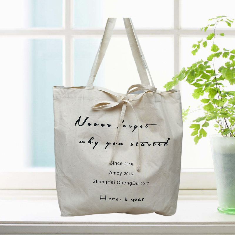 厂家直销棉布帆布袋手提背包袋双层内口袋背包购物袋印LOGO简约