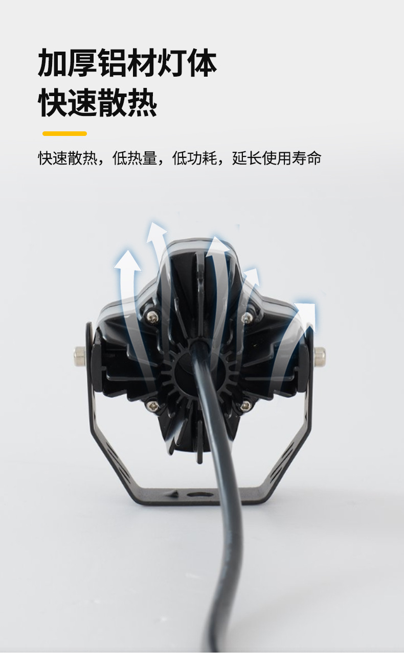 Cross-border motorcycle spotlight, single-eye spotlight, far and near yellow-white light headlight for electric vehicles