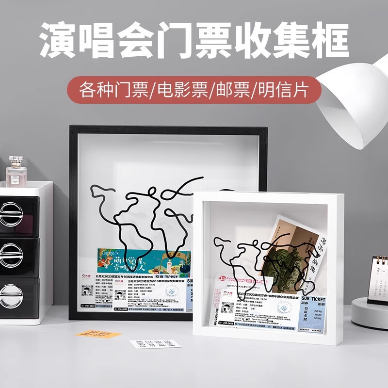 Travel Ticket Storage Ticket Storage Box Travel Record Photo Frame Postcard Collection Commemorative Photo Frame Storage Train