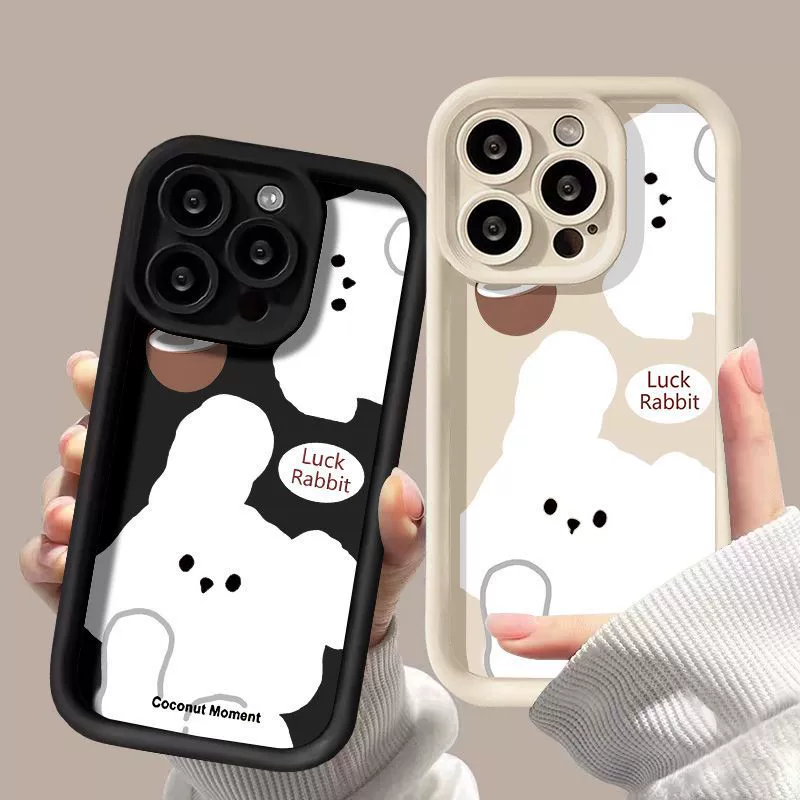 Apple совместимый чехол «кролик», iPhone 17, матовый высококачественный чехол, 15