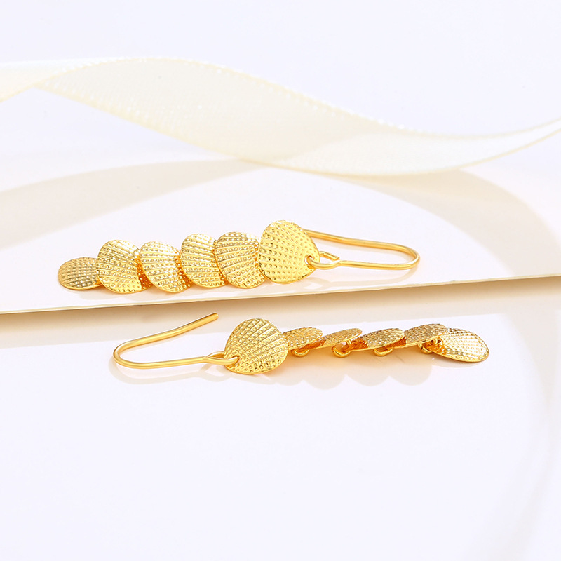 Joyas Xuping pendientes largos creativos conchas en forma de gancho de orejas frisa temperamento pendientes de conchas al por mayor para mujeres