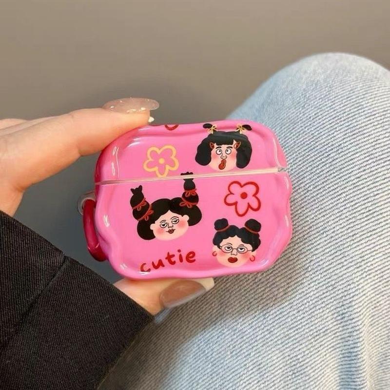Chica de trenza excéntrica para airpods 4 generación de cubierta de auriculares bluetooth airpodspro3 cubierta 5 image 1