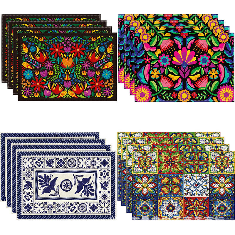 Cross-border Hot Selling Mexican Fengya Placemats May 5th Festival Flower Carnival Home Restaurant Kitchen Decoration Cross-border Hot Selling Mexican Fengya Placemats May 5th Festival Flower Carnival Home Restaurant Kitchen Decoration