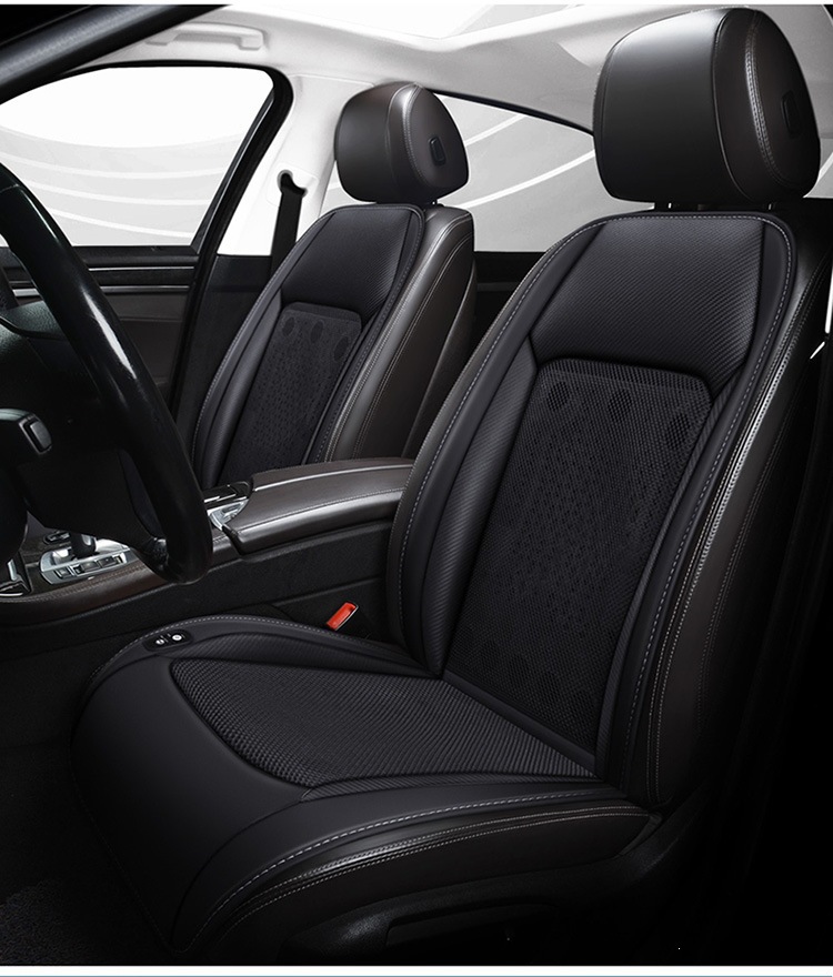 Cross-Border Car Seat Cushion, Summer Cooling and Ventilation Seat Cushion, Massage Breathable Cooling Fan, Car Ice Silk Cooling Pad
