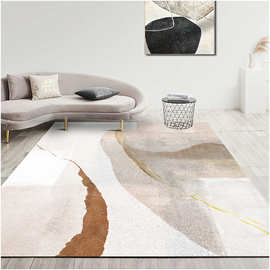加厚短绒地毯客厅茶几毯满铺现代简约家用轻奢沙发大面积地毯卧室