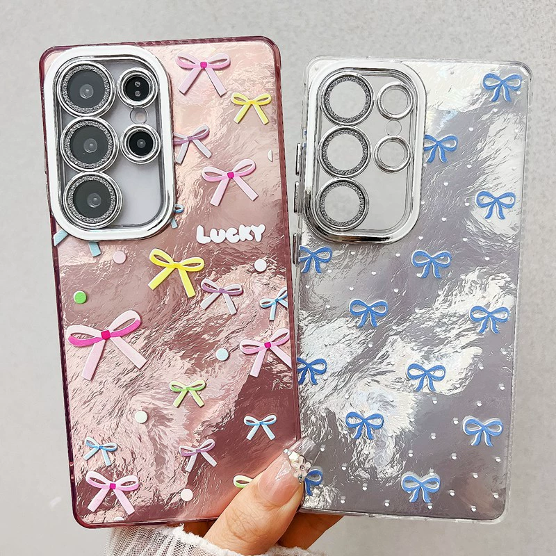 Samsung, совместимый с Galaxy s25, чехол для телефона, защитный чехол с бантом, защита от падения