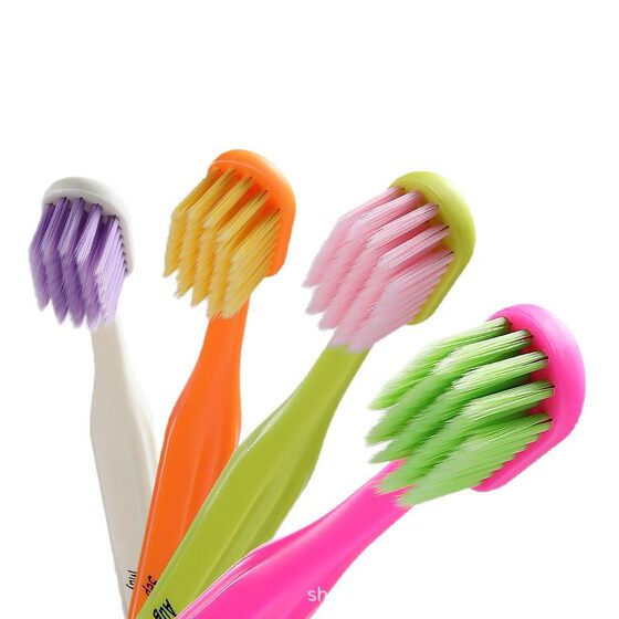 BANANAUNDER 12-Piece Set Rainbow Toothbrush Gift Box Household Wide Head Gingival Soft Hair Toothbrush Household High-Grade Monthly Toothbrush