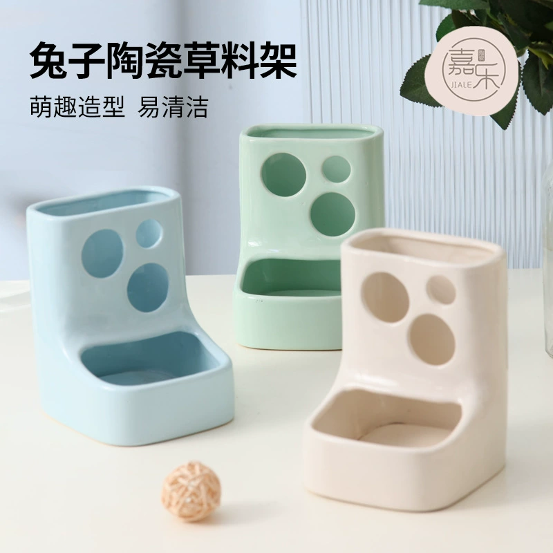 Простая личность кроличья соломенная стойка кормушка Тоторо голландская свинья морская свинка Соломенная Корзина для маленьких домашних животных Керамическая анти-флип коробка оптом