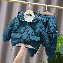 男童冬裝套裝兒童韓版加絨加厚兩件外套冬季帥氣新款冬款套裝