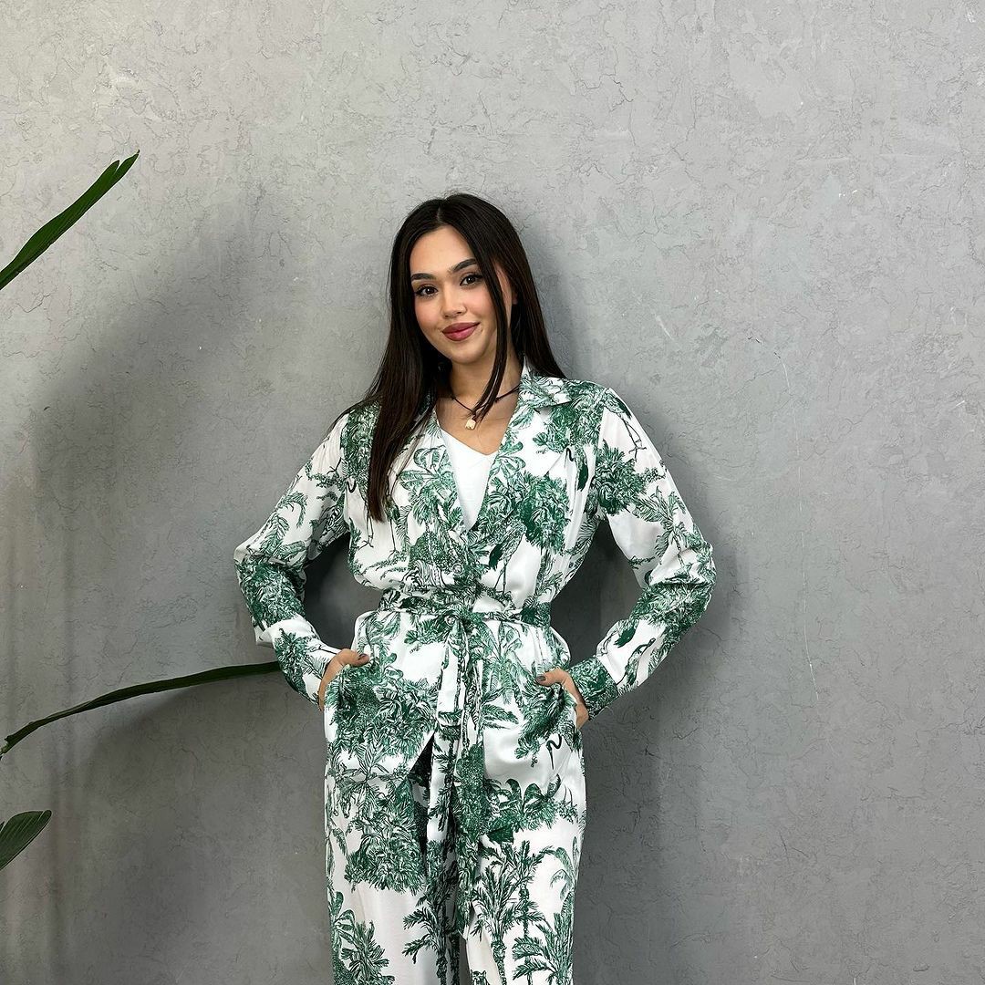 Holiday Daily Women's Vacation Plant Polyester Printing Pants Sets Pants Sets display picture 10