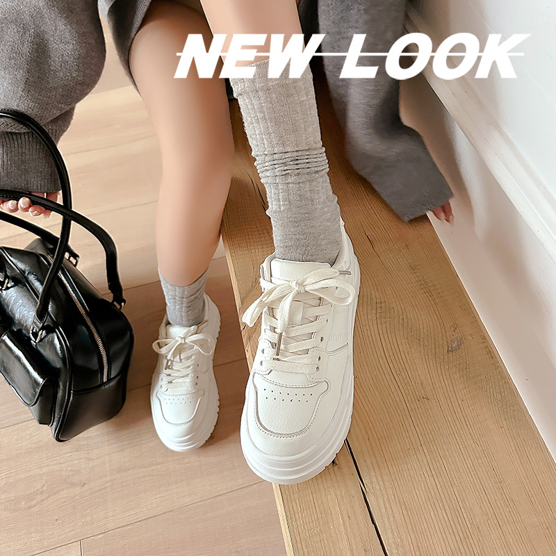 Mismo estilo que callme1m7~2025, nuevas zapatillas blancas de suela gruesa, zapatillas deportivas y casuales de moda para mujer