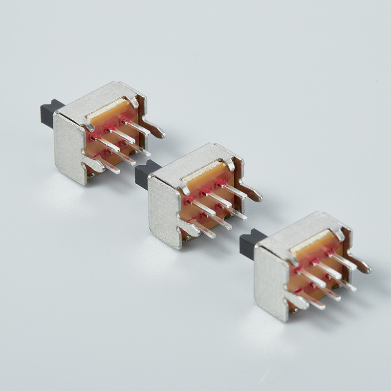 SS22D07双排两档六脚两个插脚2P2T拨动开关  双极双位立式滑动开