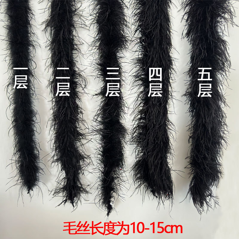 Wholesale Colorful Ostrich Feather Feather Strip Hair Grab Headwear Feather Cuff Latin Skirt Accessories