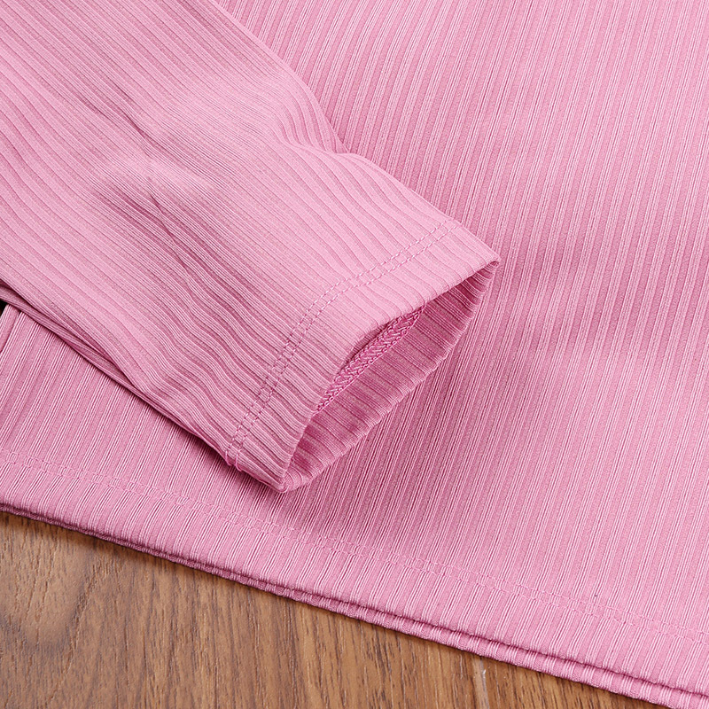 Girls' 2024 Spring New Knitted Long sleeved+Belt Short Skirt Korean Two piece Set for Children_voghion.com