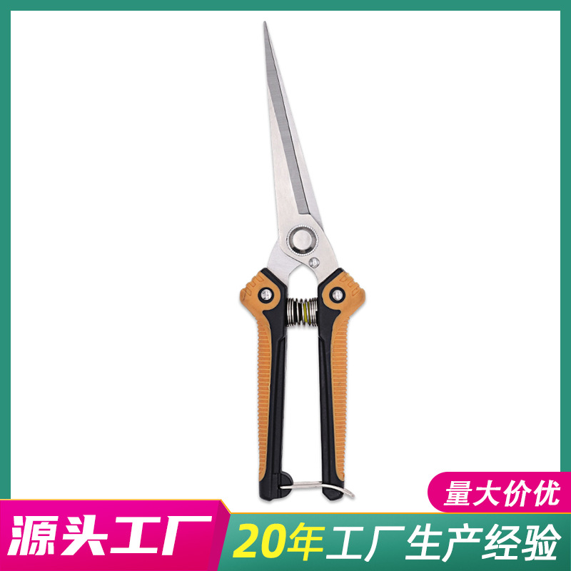 厂家批发花草剪刀 修枝剪家用剪刀 摘果剪短直头花卉修枝剪蔬果剪