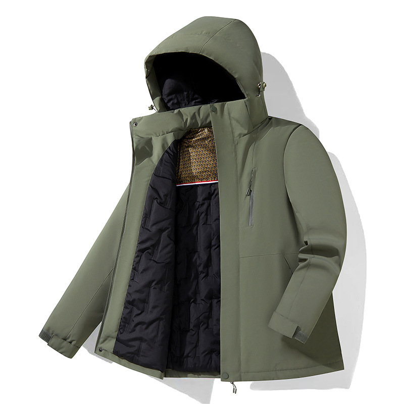 Tiktok Live Popular Hooded down Cotton Jacket for Men and Couples, Outdoor Warm Cotton Coat, New Graphene Anti-Cotton Jacket
