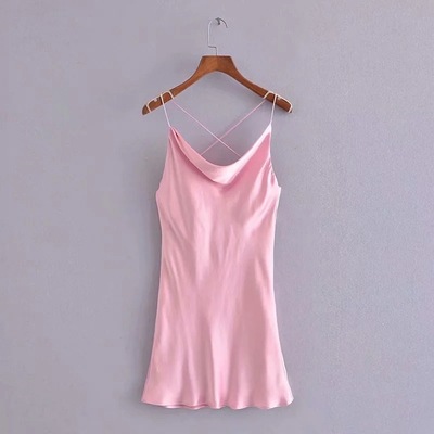 Silk Satin Backless Dress Image 9