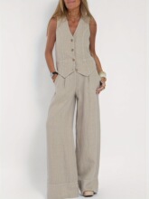 Y 54001 Linen Patchwork Two-piece Set ����ƴ��������ŷ������