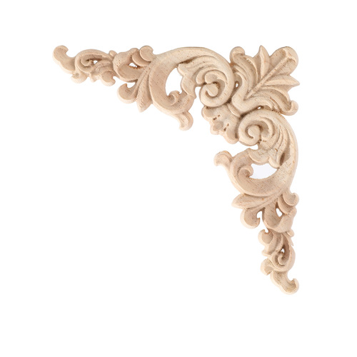Combination Set, European Solid Wood Corner Flower, Wood Carved Long Flower, Cabinet Door Decorative Accessories, Wholesale and Retail Available