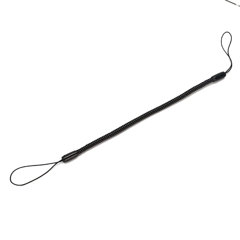 Cordón telescópico fino Banco POS máquina de escritura a mano pintura bolígrafo de firma anti-pérdida cuerda de resorte negro venta directa de fábrica al por mayor