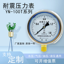 YN100T耐震船用压力表充油防震耐振径向带边船用真空表YNC100T