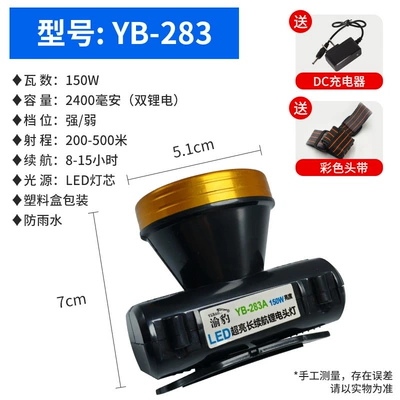 rechargeable long-range strong light outdoor – UV fənərlər - headlight-yb-283-dual-lithium-battery