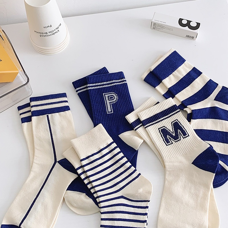 solar system ins Socks men and women lovers street letter blue college the republic of korea motion In cylinder Cotton socks wholesale
