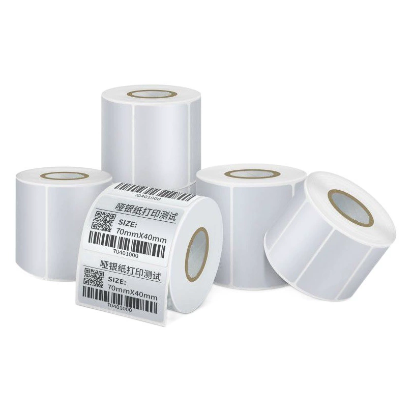 Термотрансферная этикеточная бумага Detong серии DT, матовая серебристая самоклеящаяся этикетка из ПЭТ, для штрихкодов, высокоточная, специального назначения