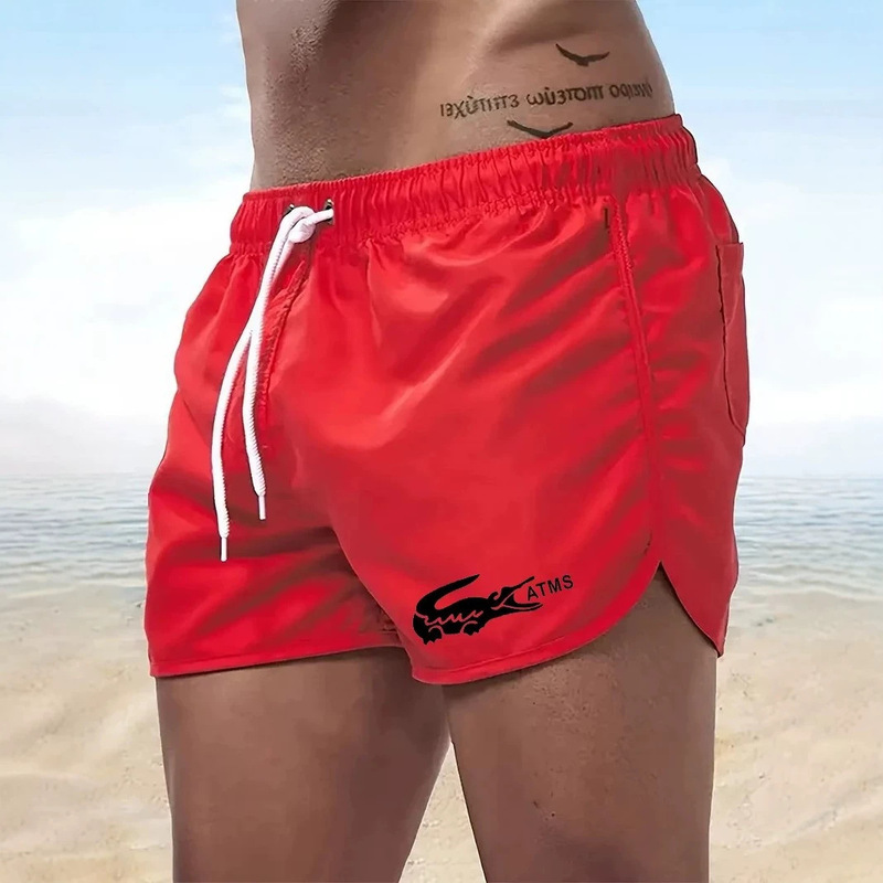 Men's Printed Summer Shorts, Comfortable and Breathable, with a Solid Color Design, Suitable for Running and Casual Wear