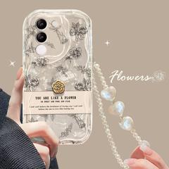 適用vivos18/17pro手機殼x100/90/80立體玫瑰鏈條y77/52s透明硅膠