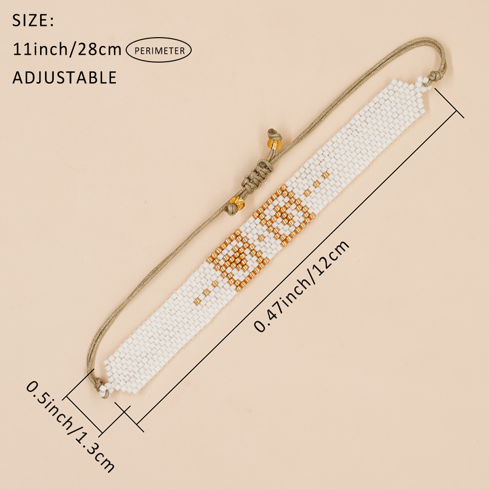 1 Piece Bohemian Hand Of Fatima Eye Glass/Colored Glaze Handmade Unisex Bracelets