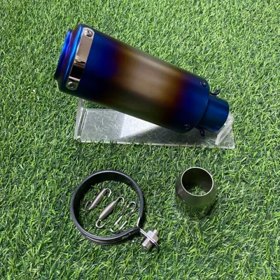 Motorcycle exhaust pipe – Motorcycle exhaust pipe 89 - 89-round-mouth-double-blue-belt-strip-51mm
