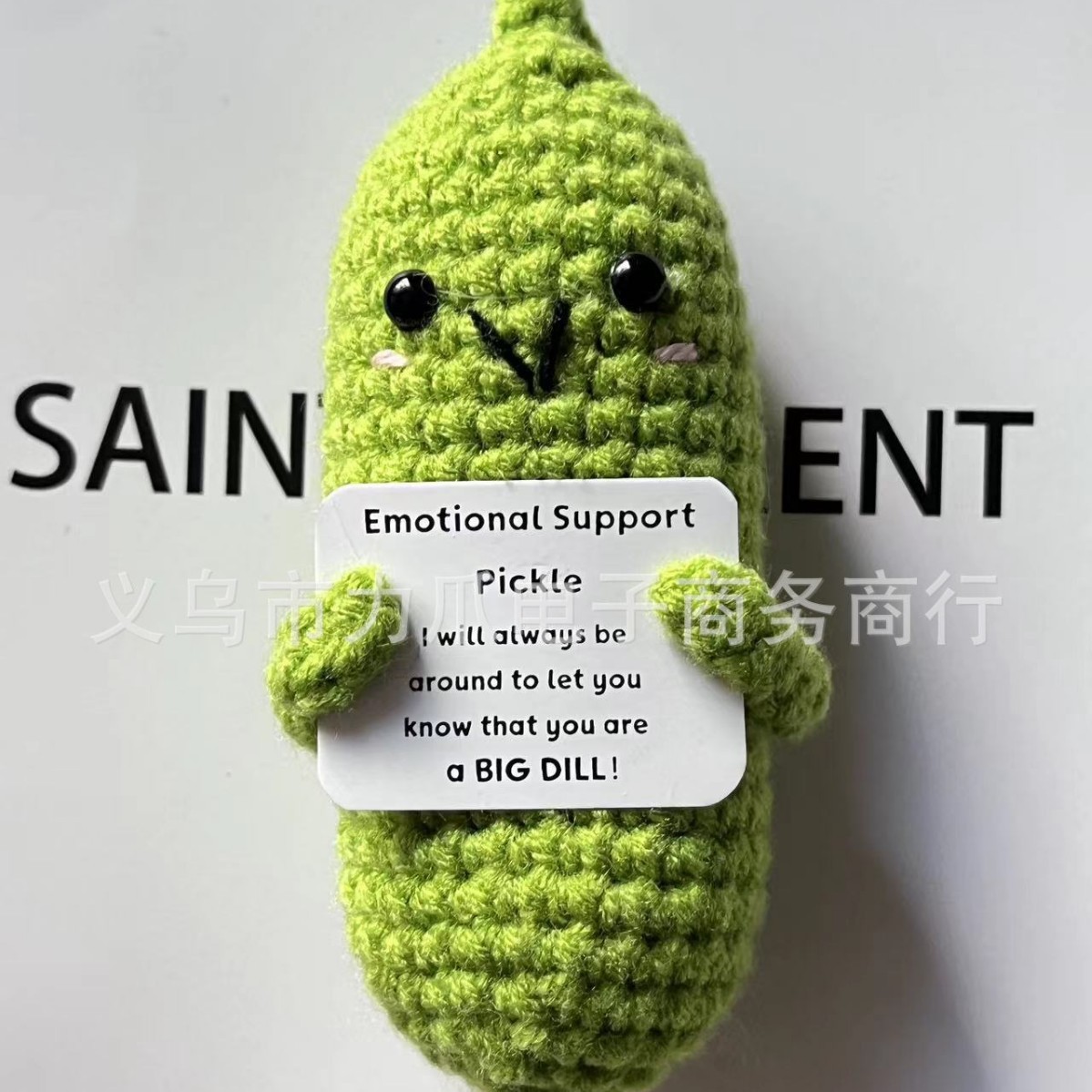 Amazon transfronterizo tejido a mano energía positiva Papa expresión bolsa emoción tarjeta vegetal muñeca coche decoración pequeña