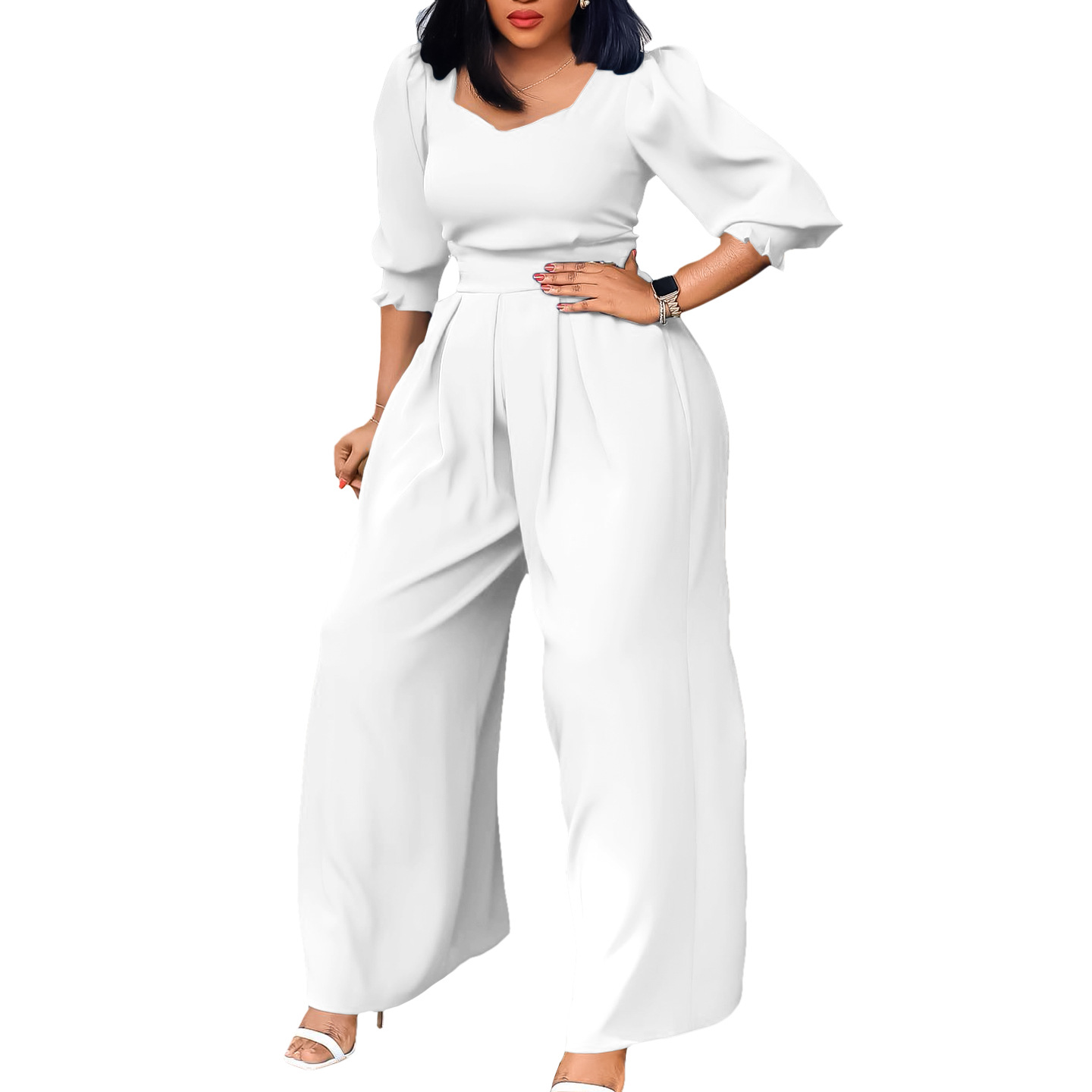 Damen Jumpsuit Langarm Lässig Weites Bein Für Den Winter_voghion.com