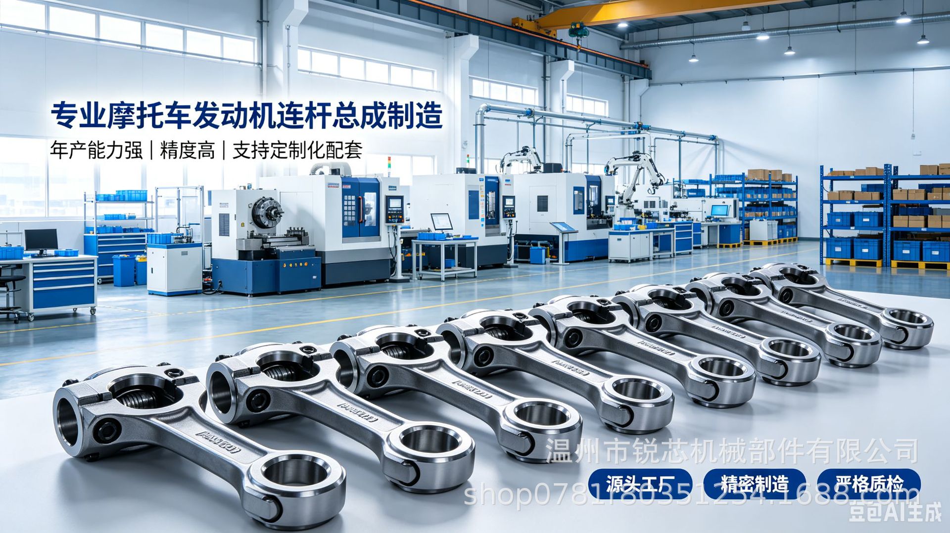 Motorcycle engine accessory connecting rod suitable for SUZUKI AX100 crankshaft connecting rod